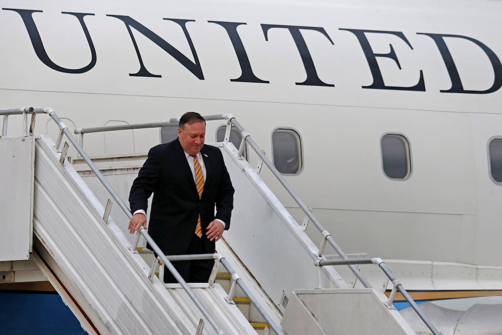 US Secretary of State Mike Pompeo arrives at Royal Malaysian Air Force base in Subang August 2, 2018. u00e2u20acu201d Reuters pic
