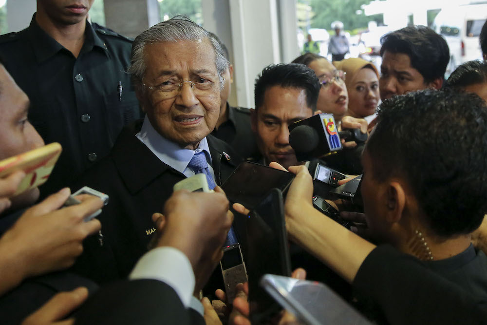 Prime Minister Tun Dr Mahathir Mohamad speaks to reporters at Parliament in Kuala Lumpur August 2, 2018. u00e2u20acu201d Picture by Yusof Mat Isa