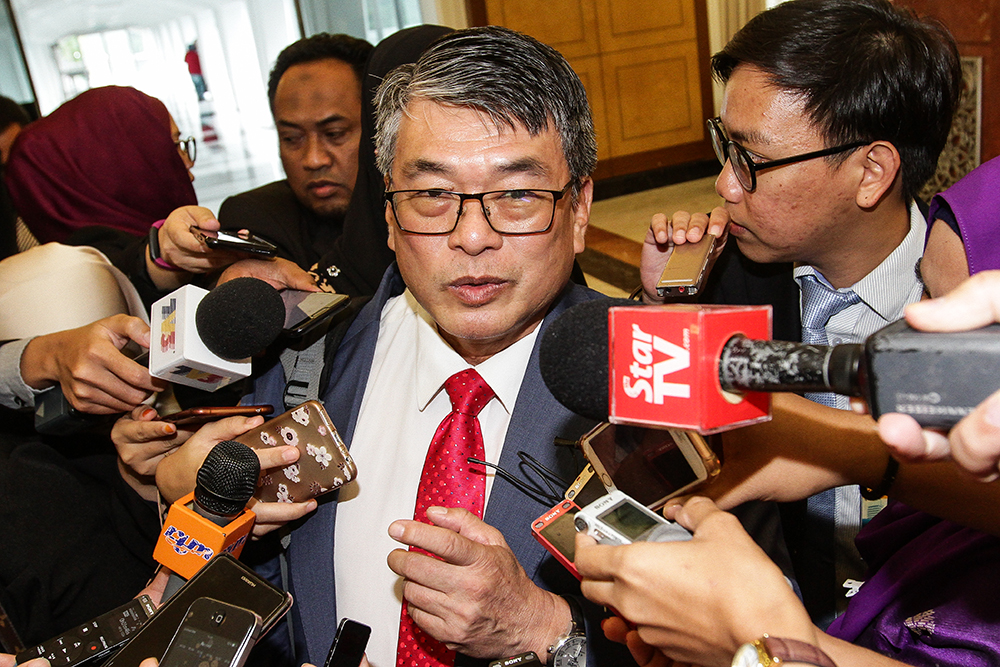 Selayang MP William Leong Jee Keen speaks to reporters at the Parliament lobby in Kuala Lumpur August 6, 2018. u00e2u20acu201d Picture by Miera Zulyana
