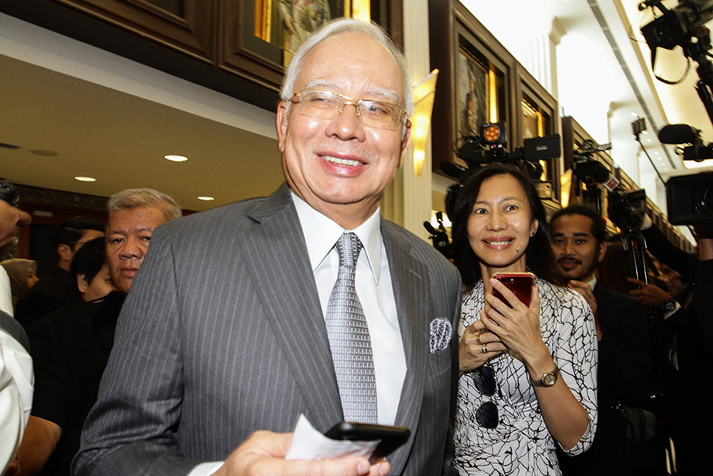 Datuk Seri Najib Razak speaks to reporters at the Parliament in Kuala Lumpur August 13, 2018. u00e2u20acu201d Picture by Miera Zulyana