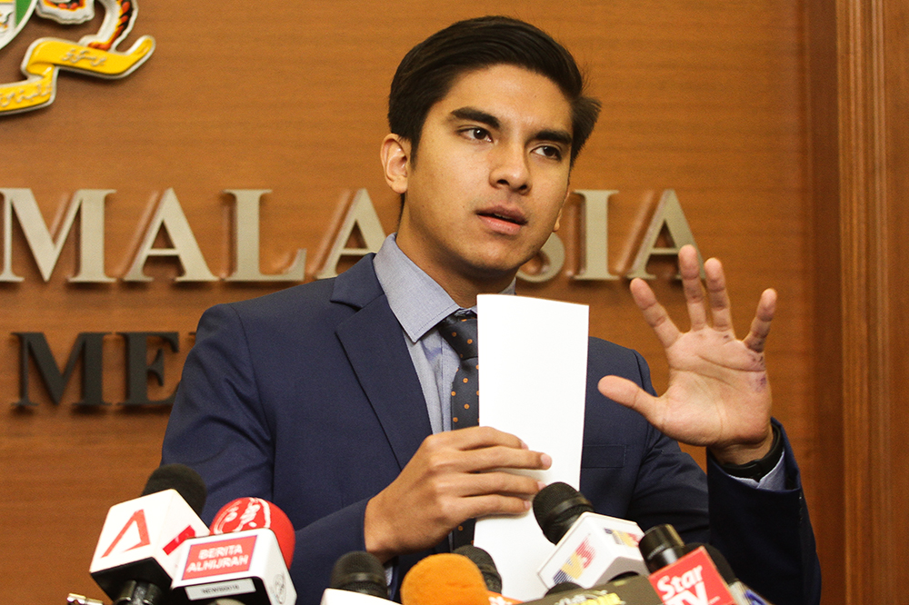 Youth and Sports Minister Syed Saddiq Syed Abdul Rahman at a press conference at the Parliament in Kuala Lumpur August 13, 2018. u00e2u20acu201d Picture by Miera Zulyana