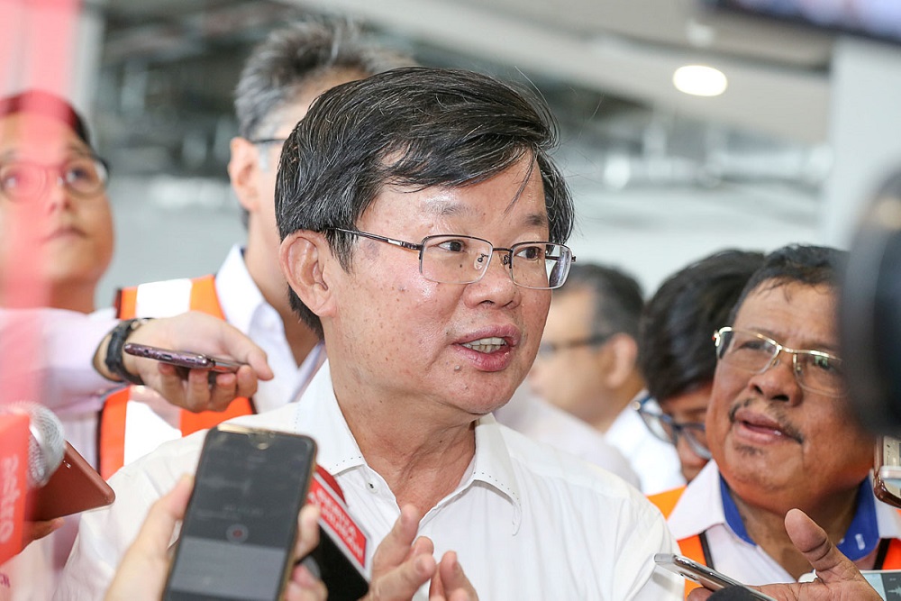 Penang Chief Minister Chow Kon Yeow speaks to the media during a visit to Penang Sentral in Butterworth August 14, 2018.