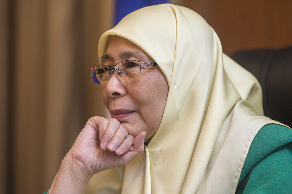 Deputy Prime Minister Datin Seri Dr Wan Azizah Wan Ismail speaks during an interview at Parliament August 16, 2018. u00e2u20acu201d Picture by Mukhriz Hazim