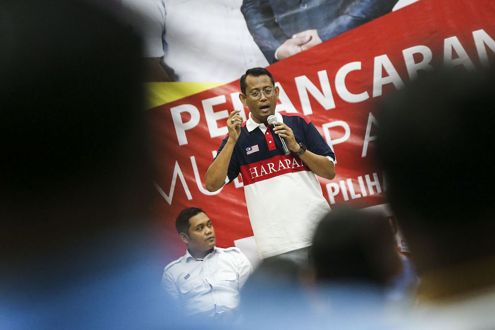 Pakatan Harapan candidate for the Seri Setia by-election, Halimey Abu Bakar, speaks at the launch of the Pakatan Harapan Youth Machinery in Petaling Jaya August 18, 2018. u00e2u20acu201d Picture by Hari Anggara
