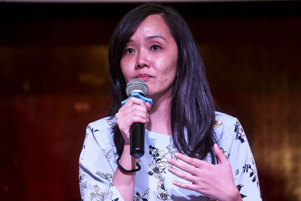 Michelle Ng addresses the LSE and IDEAS forum in Kuala Lumpur August 25, 2018. u00e2u20acu201d Picture by Hari Anggara