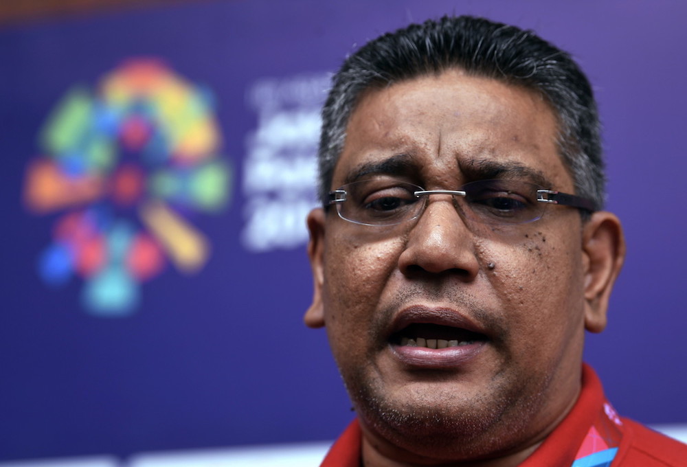 Malaysian National Silat Federation (Pesaka) secretary-general Datuk Megat Zulkarnain Omardin speaks to the media in Jakarta, August 26, 2018. u00e2u20acu201d Bernama pic