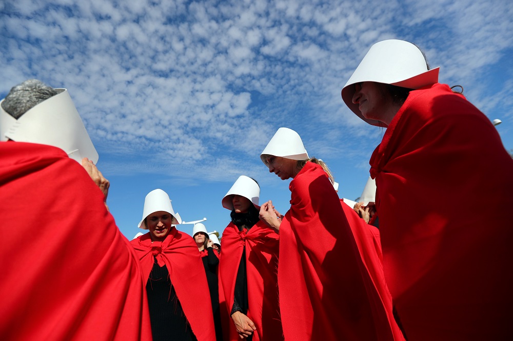 Activists dressed up as characters from 'The Handmaid's Tale' take part in a demonstration in favour of legalising abortion in Buenos Aires, Argentina, August 5, 2018. u00e2u20acu201d Reuters pic