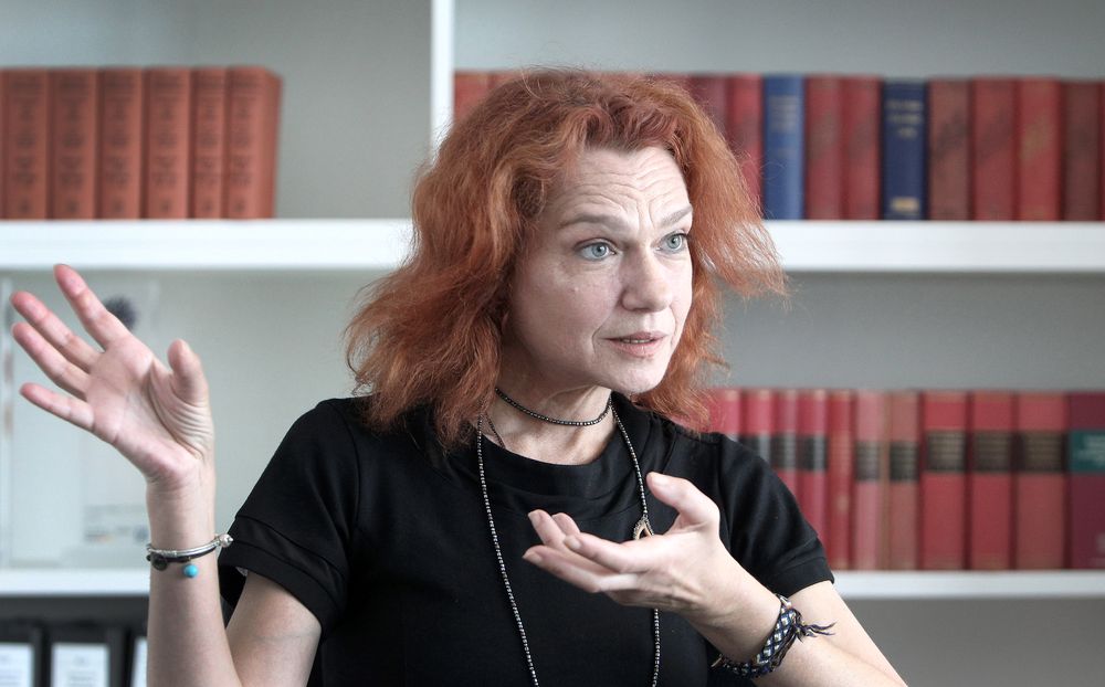Exiled Turkish writer and human rights activist Asli Erdogan answers AFP journalistsu00e2u20acu2122 questions during an interview on July 23, 2018 in Frankfurt am Main, Germany. u00e2u20acu201d AFP pic