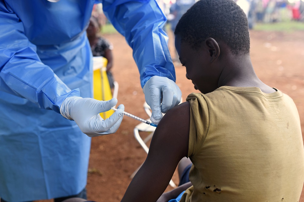 A Congolese health worker administers Ebola vaccine to a boy who had contact with an Ebola sufferer in the village of Mangina in North Kivu province of the Democratic Republic of Congo, August 18, 2018. u00e2u20acu201d Reuters pic