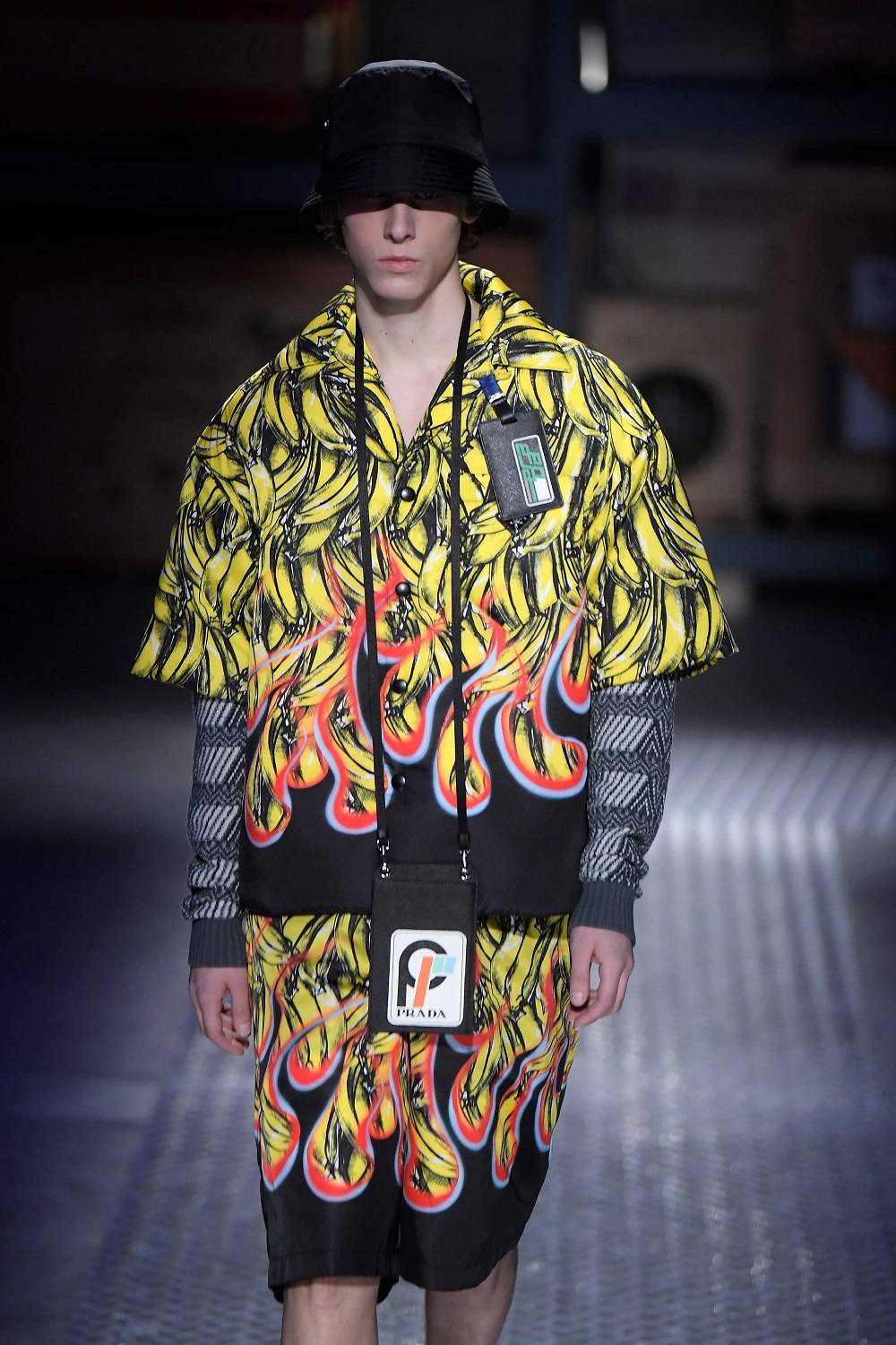 A model presents a creation for fashion house Prada during the Men's Fall/Winter 2019 fashion shows in Milan January 14, 2018. u00e2u20acu201d AFP pic