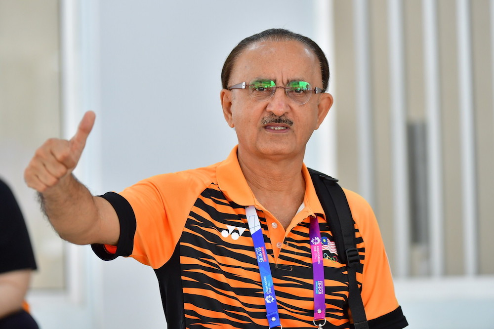 Deputy Chef-de-Mission Datuk Dr SS Cheema Datuk Dr SS Cheema attends the shooting event at the 2018 Asian Games in Palembang August 22, 2018. u00e2u20acu201d Bernama pic