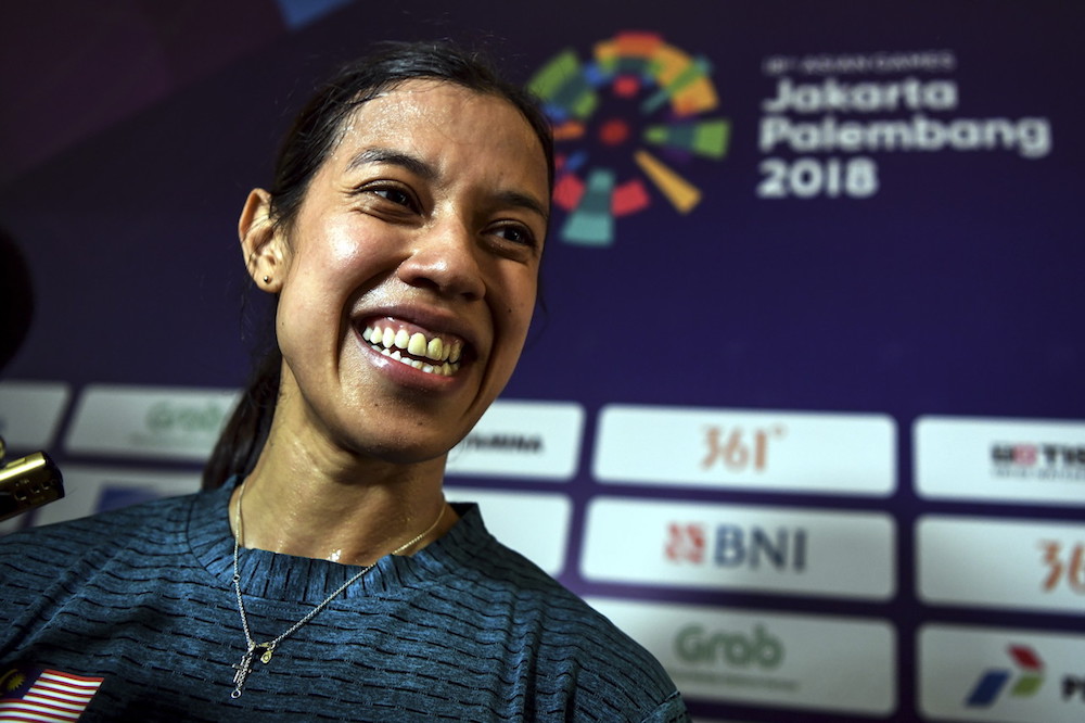Datuk Nicol David speaks to reporters on the sidelines of the 2018 Asian Games in Jakarta August 24, 2018. u00e2u20acu201d Bernama pic