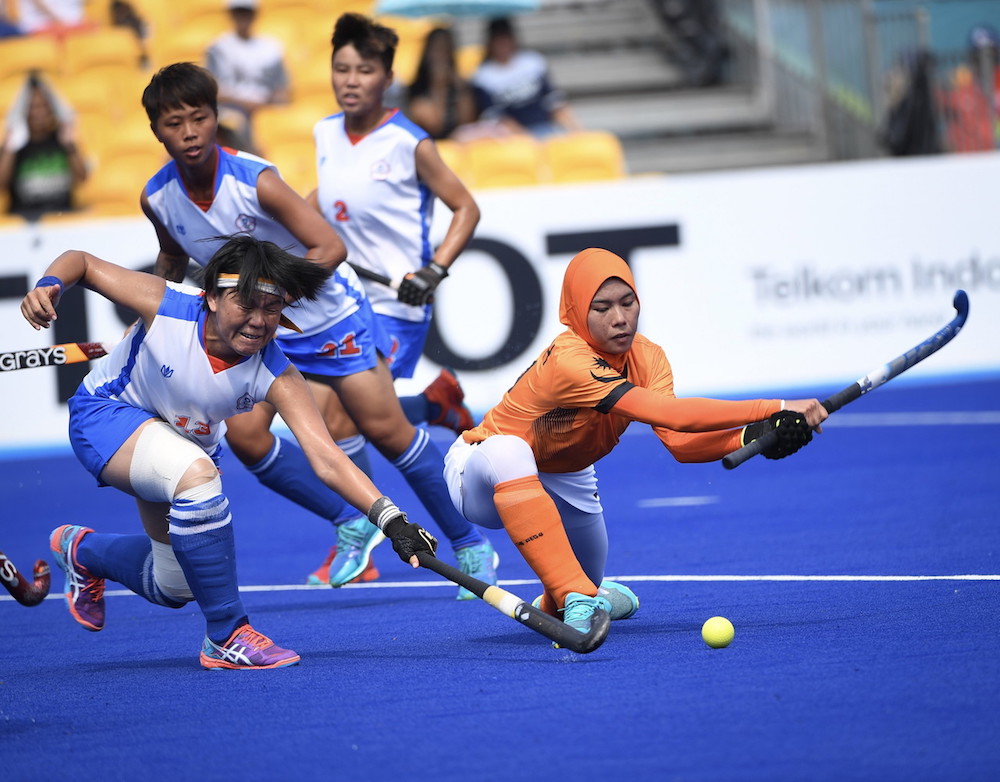 Wan Norfaeizah Md Sauiti in action during the group A match against Taiwan in Jakarta August 25, 2018. u00e2u20acu201d Bernama pic