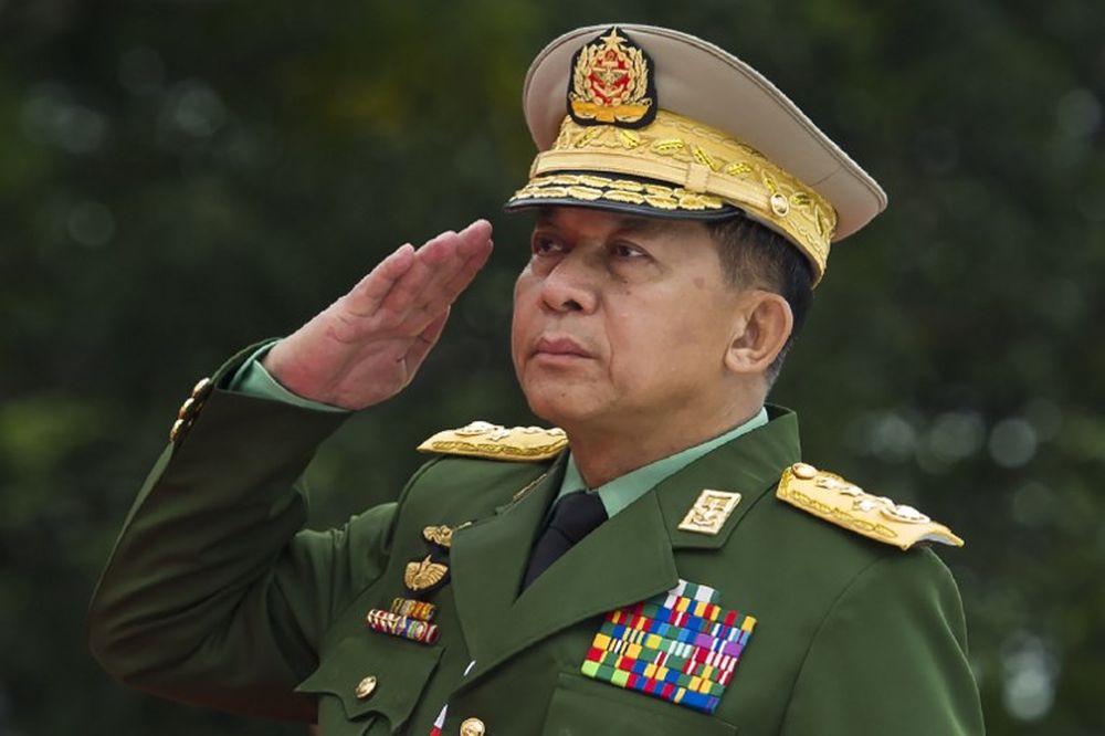 Myanmaru00e2u20acu2122s Chief Senior General Min Aung Hlaing, saluting to pay his respects to independence hero General Aung San assassinated in 1947, during a ceremony to mark the 71th anniversary of Martyrsu00e2u20acu2122 Day in Yangon, July 19, 2018. u00e2u20acu201d AFP pic
