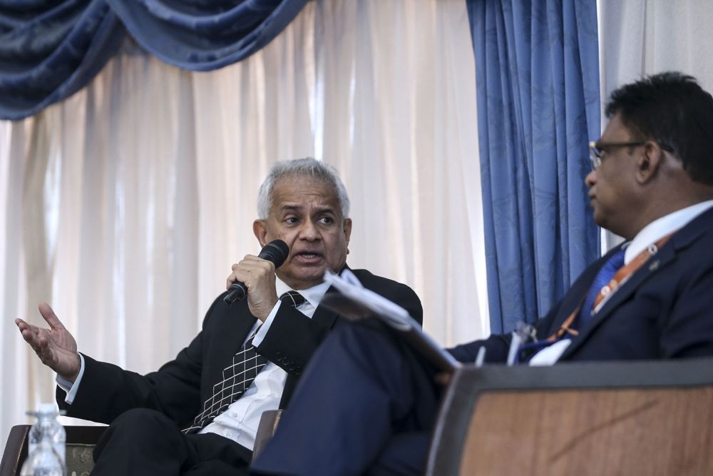 Attorney General Tommy Thomas speaks during a Q&A session after the International Malaysia Law Conference in Kuala Lumpur August 14, 2018. u00e2u20acu2022 Picture by Hari Anggara