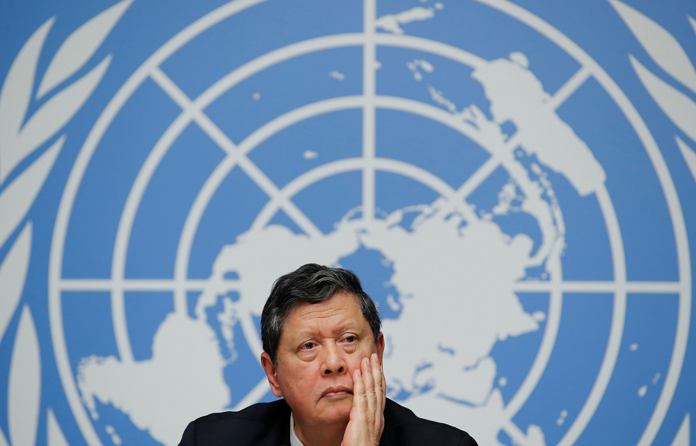 Marzuki Darusman, chairperson of the Independent International Fact-finding Mission on Myanmar attends a news conference on the publication of a final written report at the United Nations in Geneva, August 27, 2018. u00e2u20acu201d Reuters pic