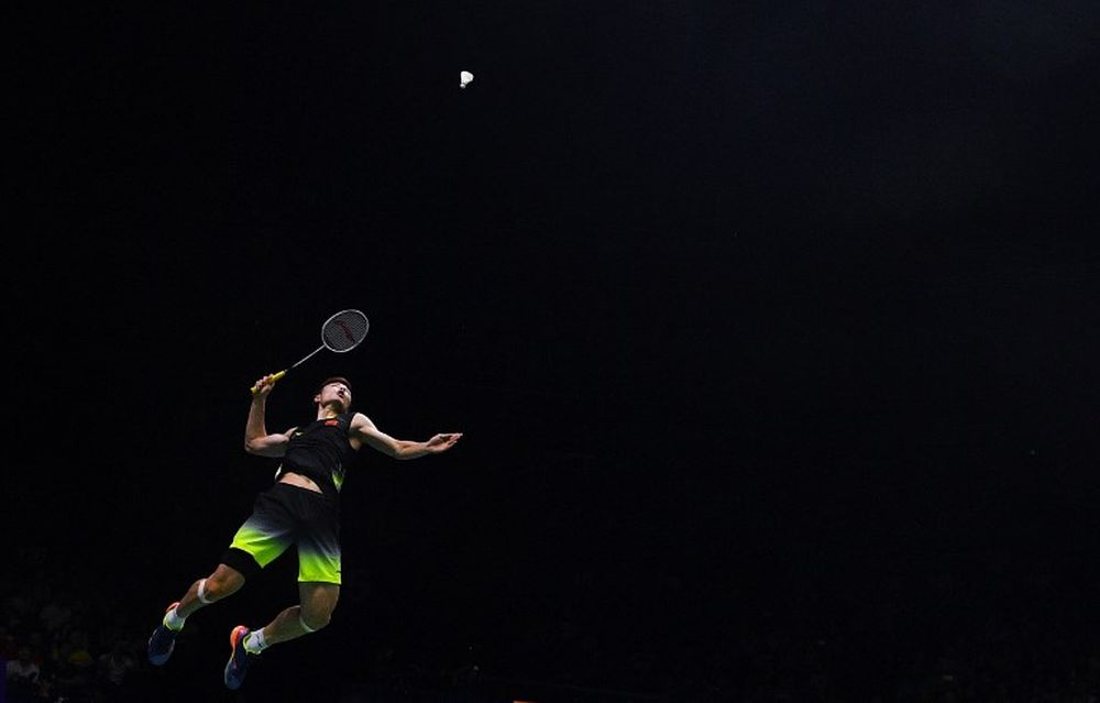 Shi Yuqi of China hits a shot against Chen long of China in their men's singles semi-final match during the badminton World Championships in Nanjing, Jiangsu province on August 4, 2018. u00e2u20acu201d AFP pic