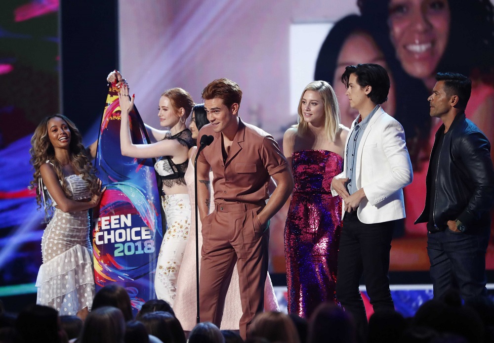 The cast of 'Riverdale' accept the Choice Drama TV Show at the Teen Choice 2018 in Inglewood, California, August 12, 2018. u00e2u20acu201d Reuters pic