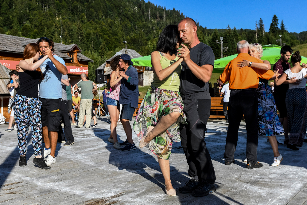 Couples dance tango during a Tango camp near the town of Kolasin in the heart of Montenegrou00e2u20acu2122s rugged north on August 4, 2018. u00e2u20acu201d AFP pic
