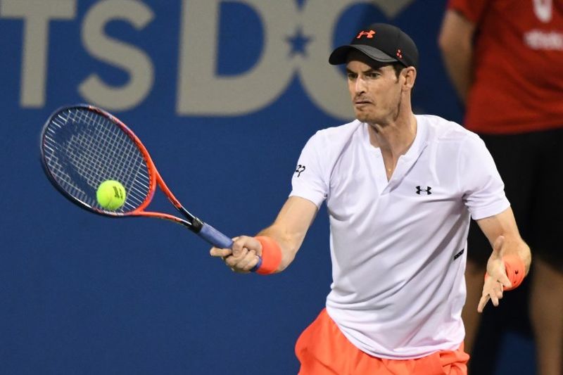 Britainu00e2u20acu2122s Andy Murray returns a forehand shot to Marius Copil of Romania during Day Six of the Citi Open at the Rock Creek Tennis Center in Washington August 3, 2018. u00e2u20acu2022 AFP pic