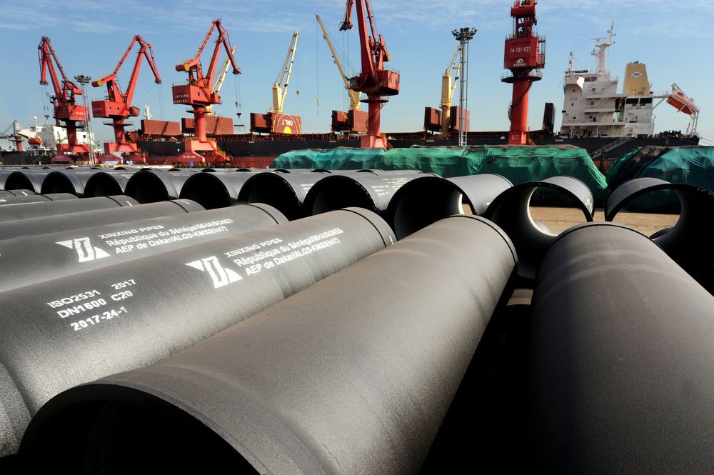 Steel pipes to be exported are seen at a port in Lianyungang, Jiangsu province, China May 31, 2018. u00e2u20acu201d Picture by China Daily via Reuters