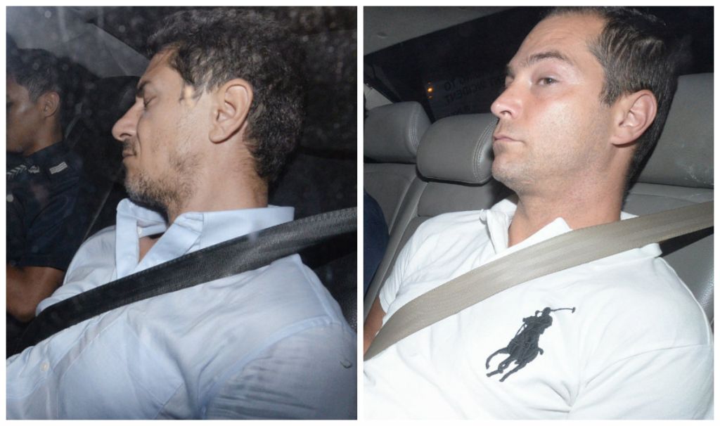 Romanian Kiss Iosif (left) and French national David Weidmann arrive in court. u00e2u20acu201d TODAY pic