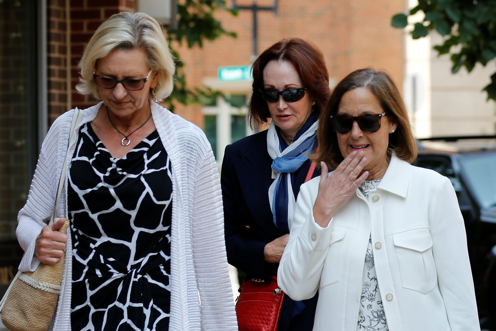 Kathleen Manafort (centre), wife of former Trump's campaign manager Paul Manafort, leaves the US District Courthouse in Alexandria, Virginia August 15, 2018. u00e2u20acu201d Reuters pic
