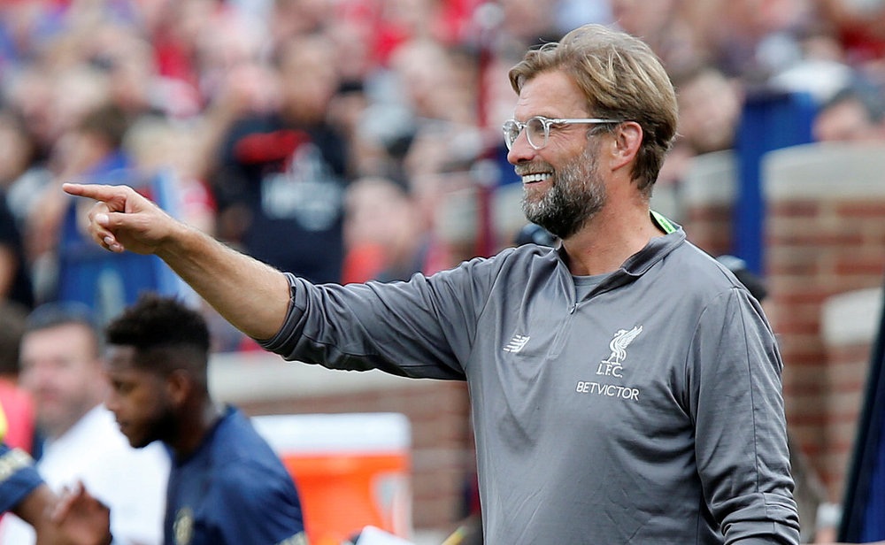 Liverpool manager Juergen Klopp during the International Champions Cup with Manchester United at Ann Arbor, US  July 28, 2018. u00e2u20acu201d Reuters pic