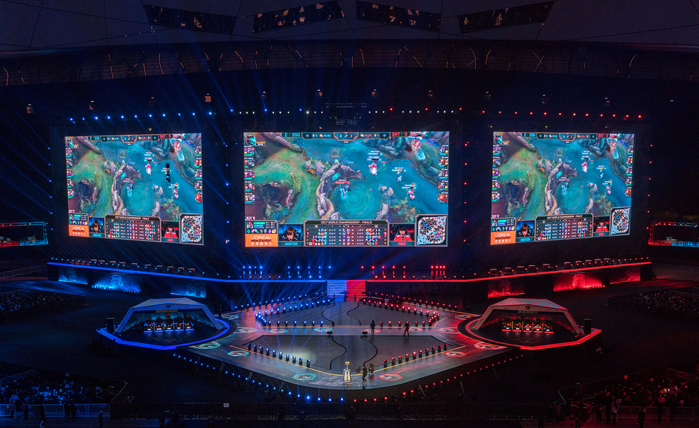The game screen of 'League of Legends' is seen during the World Championships Final of 'League of Legends' 2017. u00e2u20acu201d AFP pic