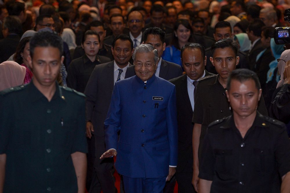 Prime Minister Tun Dr Mahathir Mohamad arrives for a town hall session with administrative and diplomatic officers at the Putrajaya International Convention Centre August 15, 2018. u00e2u20acu201d Picture by Mukhriz Hazim