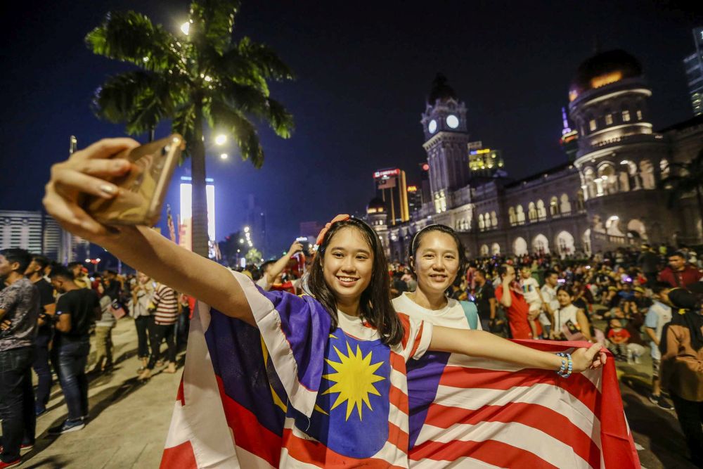 People gather at Dataran Merdeka, Kuala Lumpur during Merdeka Eve in conjunction with Malaysiau00e2u20acu2122s 61st anniversary August 30, 2018. u00e2u20acu201d Picture by Firdaus Llatif