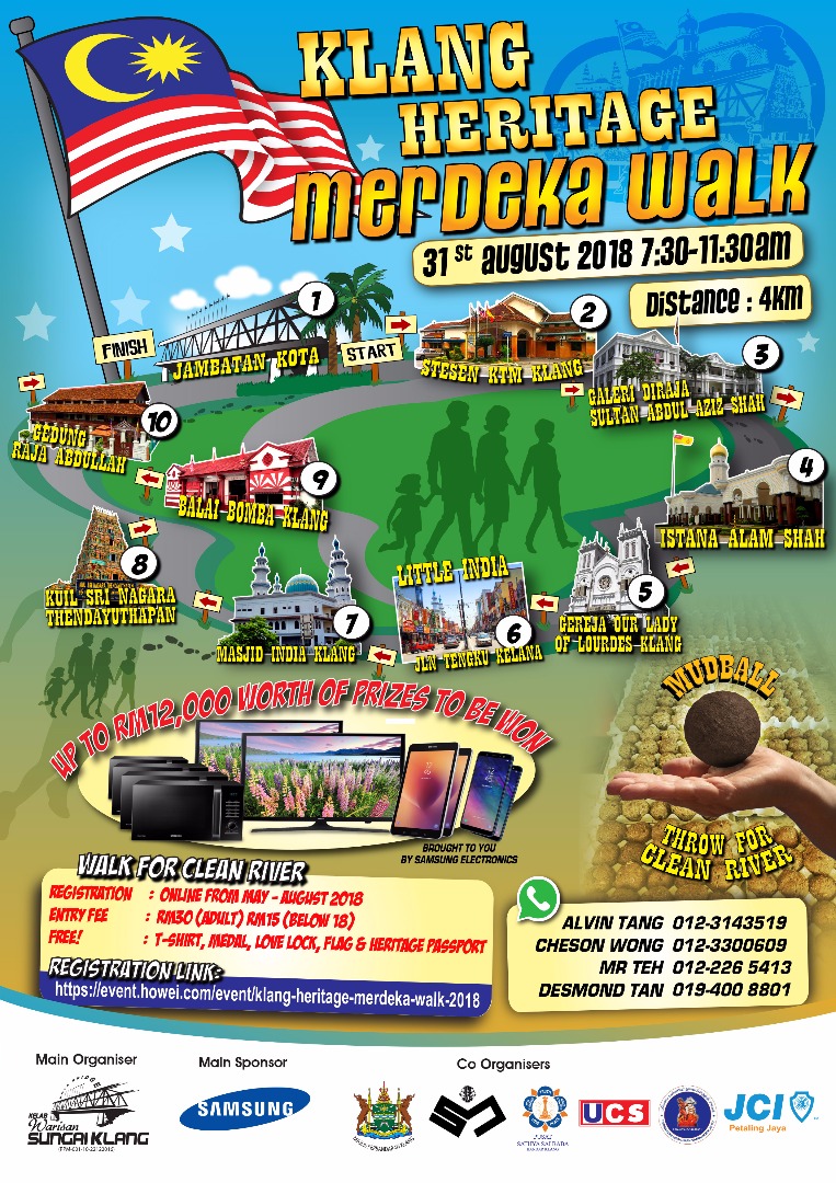 Experience the cultural diversity of Klang while playing your part to keep our rivers clean at the Klang Heritage Merdeka Walk. ― Picture via Howei.com