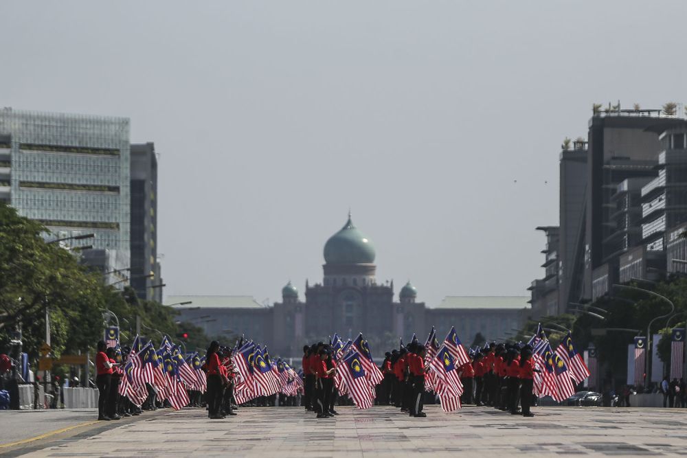 Participants attend a rehearsal in conjunction with the 61st Merdeka Day celebrations in Putrajaya August 28, 2018. u00e2u20acu2022 Picture by Hari Anggara