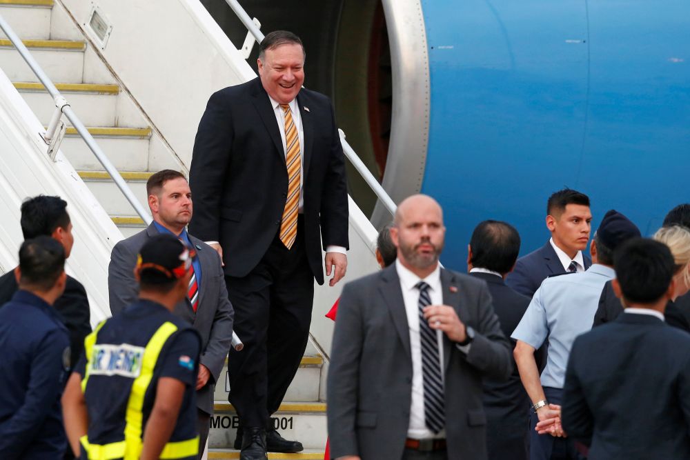 US Secretary of State Mike Pompeo arrives at Royal Malaysian Air Force base in Subang, Malaysia August 2, 2018. u00e2u20acu201d Reuters pic