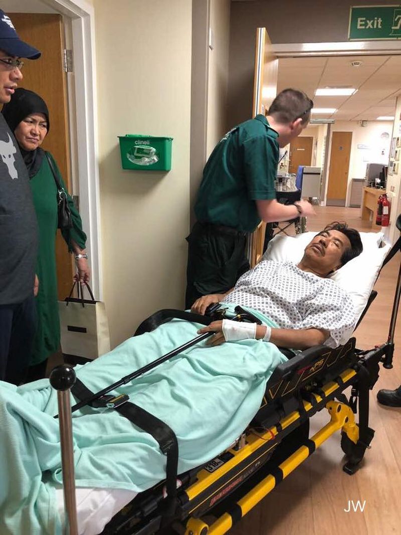 Tan Sri Musa Aman is seen at the Clementine Churchill Hospital in London. u00e2u20acu2022 Picture via Facebook/ Joh Wid