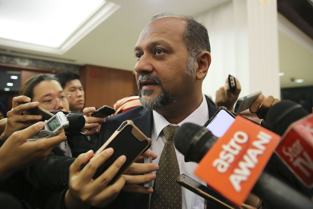 Communications and Multimedia Minister Gobind Singh Deo speaks to reporters at Parliament in Kuala Lumpur on August 02, 2018. u00e2u20acu201d Picture by Yusof Mat Isa