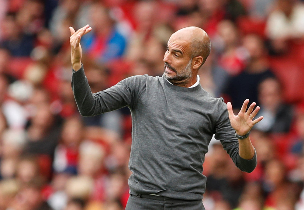 Manchester City manager Pep Guardiola during the EPL match with Arsenal at the Emirates Stadium August 12, 2018. u00e2u20acu201d Reuters pic