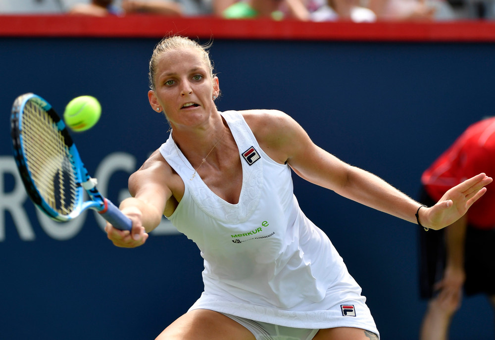 Karolina Pliskova (pic) in action against Katerina Siniakova in the Rogers Cup tennis tournament in Montreal August 6, 2018. u00e2u20acu201d USA TODAY Sports/Reuters pic