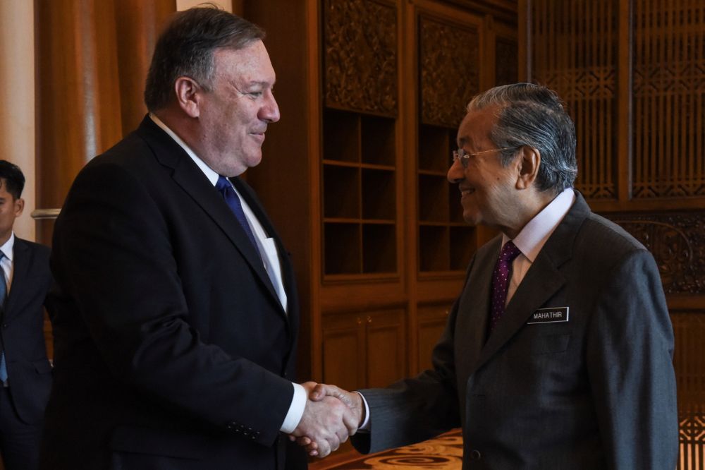 US Secretary of State Mike Pompeo meets with Malaysia's Prime Minister Tun Dr Mahathir Mohamad in Putrajaya, Malaysia August 3, 2018. u00e2u20acu201d Reuters pic 
