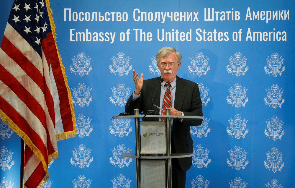 US President Donald Trumpu00e2u20acu2122s national security adviser John Bolton speaks at a news conference in Kiev August 24, 2018. u00e2u20acu201d Reuters pic