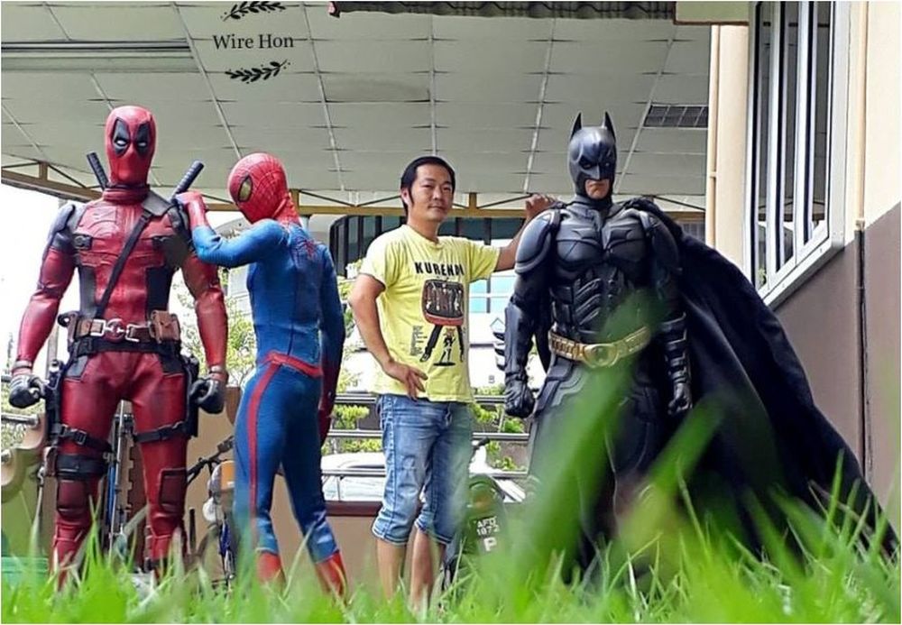 Honu00e2u20acu2122s photography techniques create the illusion of him posing shoulder-to-shoulder with his action figures. u00e2u20acu201d Picture courtesy of Facebook/Wire Hon