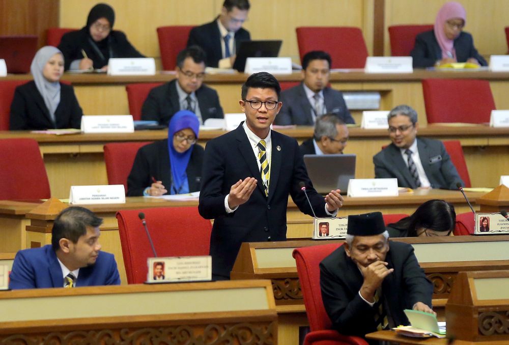 Tan Kar Hing told the state assembly today that the state had no plans to set up a cable car project along the slopes of Bukit Larut. u00e2u20acu201d Picture by Farhan Najib