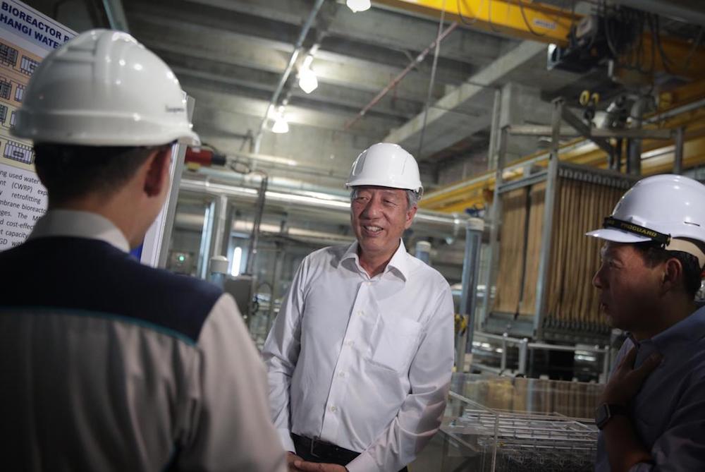 Singapore deputy prime minister Teo Chee Hean visits Changi Water Reclamation Plant on August 28, 2018. u00e2u20acu201d TODAY pic