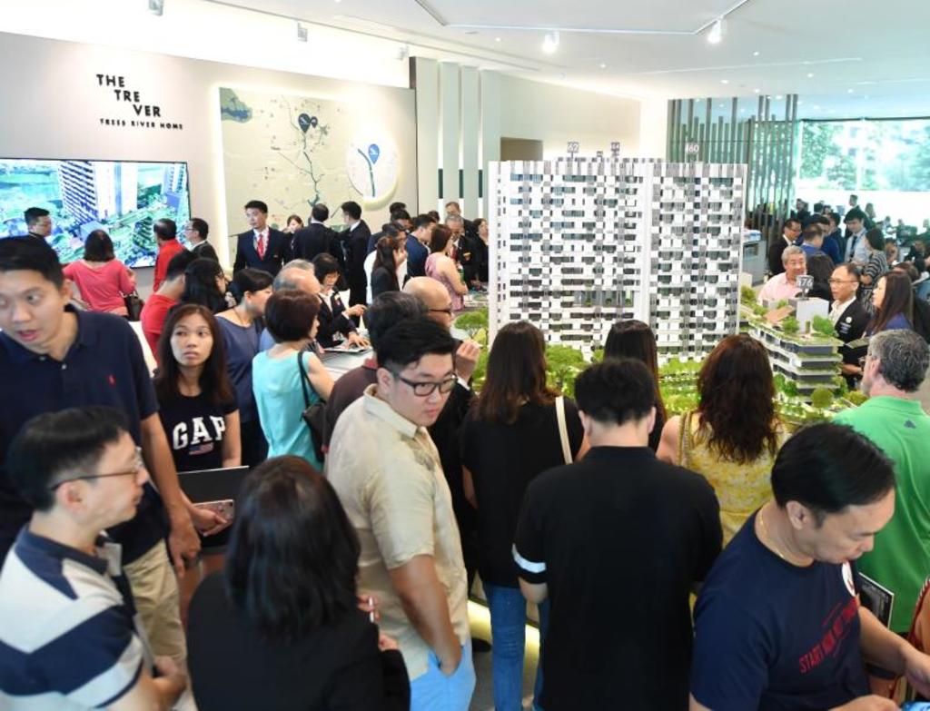 File photo of visitors at the showroom of developer UOL Group's project The Tre Ver in Potong Pasir. u00e2u20acu201d Picture courtesy of UOL Group