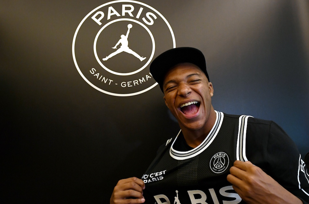 Paris Saint-Germainu00e2u20acu2122s forward Kylian MBappe poses at the Parc des Princes stadium in Paris September 13, 2018. u00e2u20acu201d AFP pic