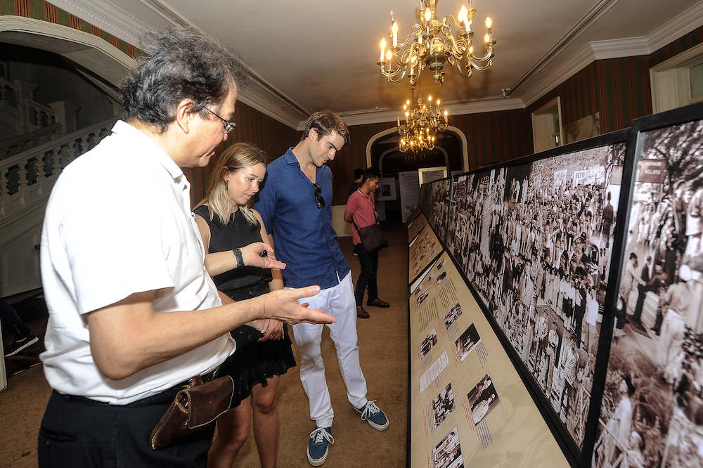 Asian Heritage Museum chief executive officer KK Tan explains the heritage of Carcosa Seri Negara to Gerald Templer and his girlfriend Victoria. Gerald Templer is the grandson of Sir Gerald Templer. u00e2u20acu201d Picture by Shafwan Zaidon