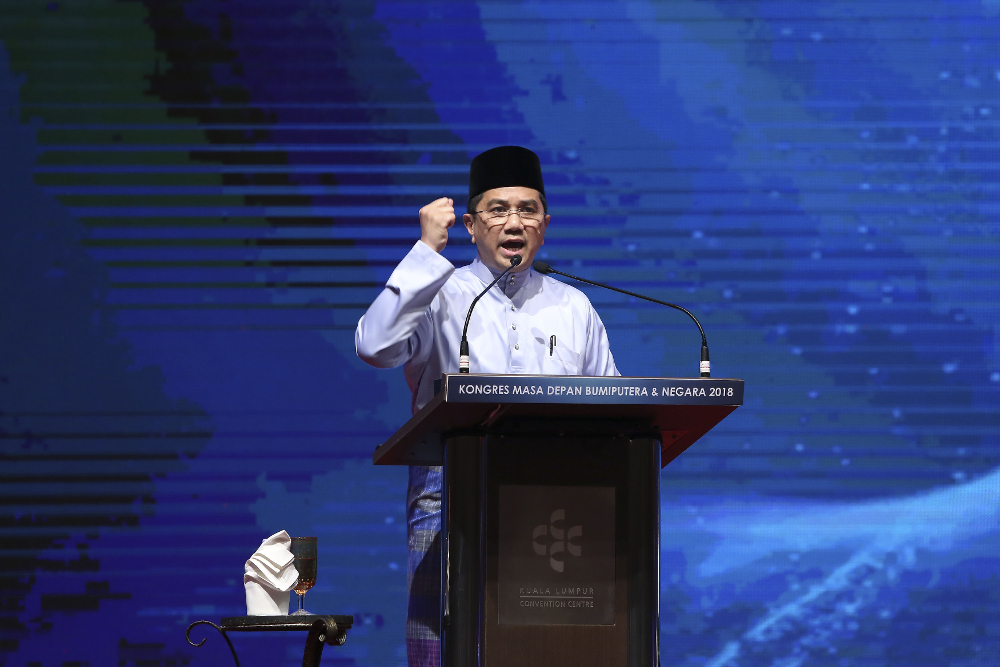 Datuk Seri Azmin Ali speaks during the Congress on the Future of Bumiputera and the Nation at the Kuala Lumpur Convention Centre September 1, 2018. u00e2u20acu201d Picture by Yusof Mat Isa