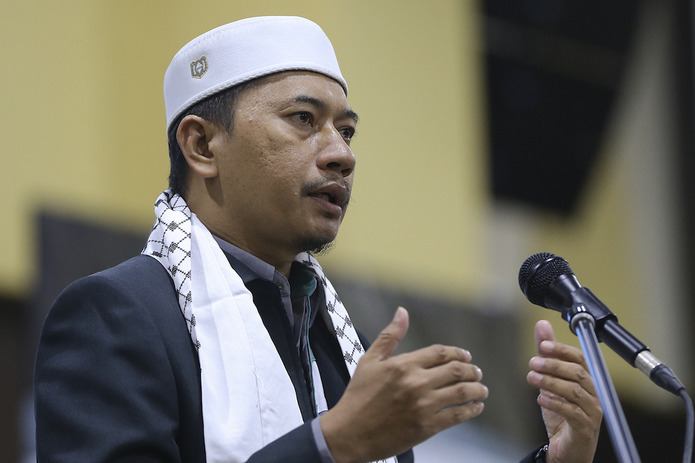 PAS Youth chief, Muhammad Khalil Abdul Hadi, speaks during PASu00e2u20acu2122 64th muktamar in Kuala Terengganu September 14, 2018. u00e2u20acu201d Picture by Azneal Ishak