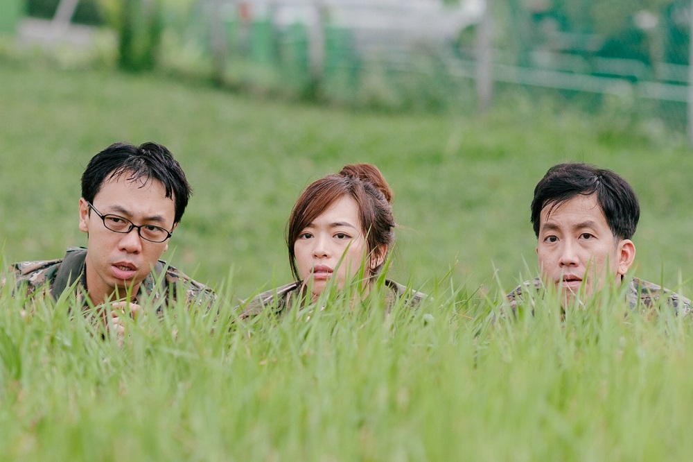 Alaric Tay and former Channel 8 actress Chen Xiuhuan, who plays Joey Pink’s mother in the movie. — Handout by Clover Films via TODAY