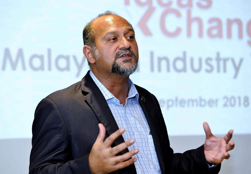 Communications and Multimedia Minister Gobind Singh Deo speaks at a dialogue in Kuala Lumpur September 28, 2018. u00e2u20acu201d Picture by Ham Abu Bakar